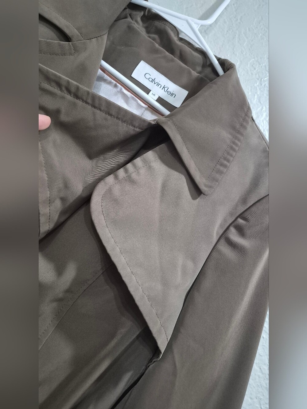 Calvin Klein Double-Breasted Trench Coat - Brown - Size L - Picture 9 of 16